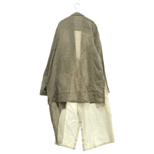 Yohji Yamamoto(ヨウジヤマモト)のYohji Yamamoto POUR HOMME ヨウジヤマモト プールオム 17SS beige summer coat in flax cotton combination 素材切り替え サマーコート グリーン HD-D12-814 メンズのジャケット/アウター(フライトジャケット)の商品写真