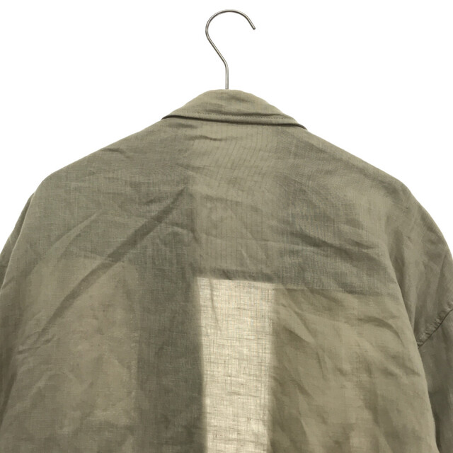 Yohji Yamamoto(ヨウジヤマモト)のYohji Yamamoto POUR HOMME ヨウジヤマモト プールオム 17SS beige summer coat in flax cotton combination 素材切り替え サマーコート グリーン HD-D12-814 メンズのジャケット/アウター(フライトジャケット)の商品写真