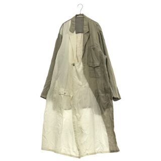 ヨウジヤマモト(Yohji Yamamoto)のYohji Yamamoto POUR HOMME ヨウジヤマモト プールオム 17SS beige summer coat in flax cotton combination 素材切り替え サマーコート グリーン HD-D12-814(フライトジャケット)