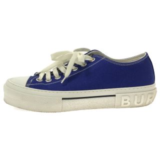 バーバリー(BURBERRY)のBURBERRY バーバリー CANVAS LOW TOP BLUE キャンバスローカットスニーカー ヒールロゴローカットスニーカー ブルー(スニーカー)