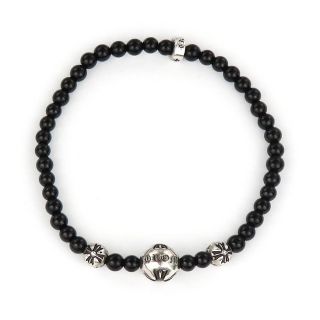 クロムハーツ(Chrome Hearts)のクロムハーツ 4mm ブラック ビーズ ブレスレット SV925 オニキス ユニセックス CHROME HEARTS 【中古】 【アパレル・小物】(ブレスレット)