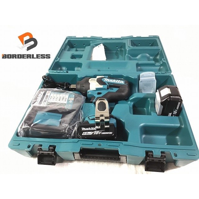 ☆未使用品 ケース傷あり☆makita マキタ 18V充電式インパクトレンチ TW1001DRGX バッテリー2個(18V 6.0Ah) 充電器 ケース付き 71951