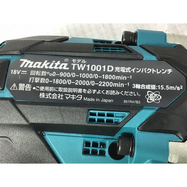 ☆未使用品 ケース傷あり☆makita マキタ 18V充電式インパクトレンチ TW1001DRGX バッテリー2個(18V 6.0Ah) 充電器 ケース付き 71951