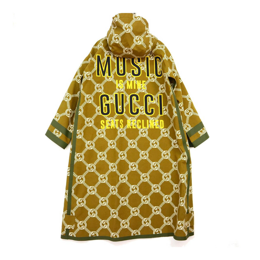 Gucci - グッチ Cappotto GG Gucci 100 フード付き ロングコート グッチシマ 676415 レディース カーキ GUCCI 【中古】 【アパレル・小物】