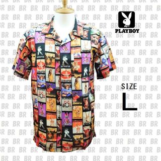 プレイボーイ(PLAYBOY)の新品　【PLAYBOY】　Ｌ　アロハシャツ　半袖　カラフル　プレイボーイ(シャツ)