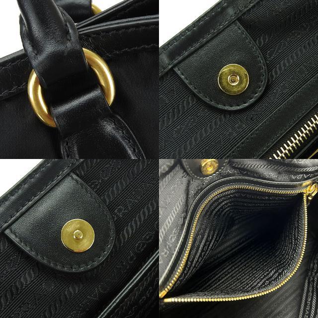 PRADA - 【中古】プラダ トートバッグ ナイロン レザー ブラック 黒