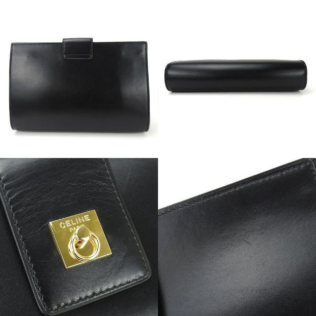 セリーヌ クラッチバッグ レザー 革 ブラック 黒 ゴールド金具 女性 レディース シンプル パーティ 上品 CELINE clutch bag leather black 21905