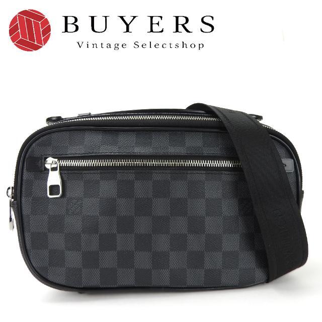 美品 ルイヴィトン ボディバッグ アンブレール N41289 ダミエグラフィット メンズ 男性 シルバー金具 LOUIS VUITTON body bag damier graphite