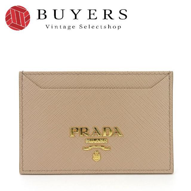 PRADA - 【中古】美品 プラダ カードケース サフィアーノ ベージュ ...