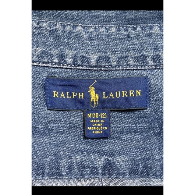 Ralph Lauren(ラルフローレン)のラルフローレン デニムシャツ ボタンダウン レディース XS    NO1206 レディースのトップス(シャツ/ブラウス(長袖/七分))の商品写真