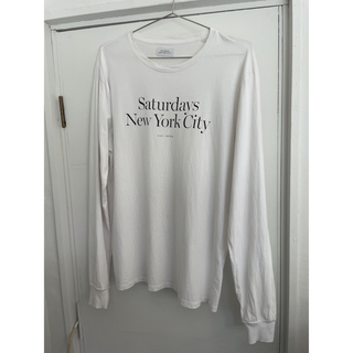 サタデーズニューヨークシティ(Saturdays NYC)のSaturdays nyc tシャツ　長袖　白　L  メンズ(Tシャツ/カットソー(半袖/袖なし))