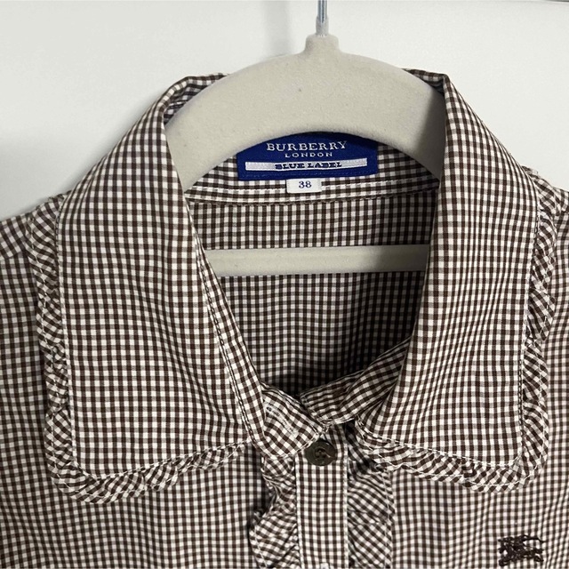 BURBERRY BLUE LABEL(バーバリーブルーレーベル)のバーバリーブルーレーベル　チェック柄シャツ　綿100% レディースのトップス(シャツ/ブラウス(長袖/七分))の商品写真