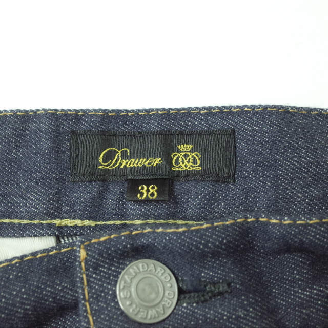 Drawer ドゥロワー 日本製 DENIM GAUCHO PANTS デニムガウチョパンツ   Indigo  ジップフライ セルビッチ ジーンズ 赤耳 ボトムス中古Drawer