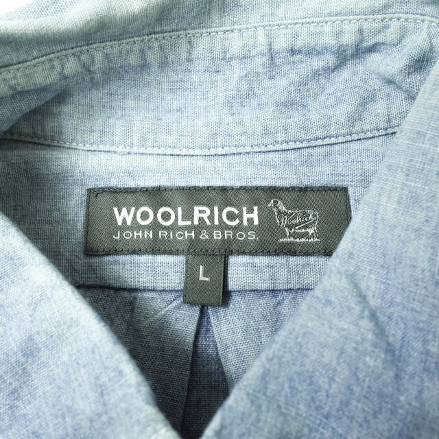 WOOLRICH(ウールリッチ)のWOOLRICH JOHN RICH & BROS. ウールリッチ ジョンリッチアンドブロス 日本製 シャンブレーBDシャツ 1602010 L ブルー 長袖 ワーク ボタンダウン トップス【中古】【WOOLRICH JOHN RICH & BROS.】 メンズのトップス(シャツ)の商品写真