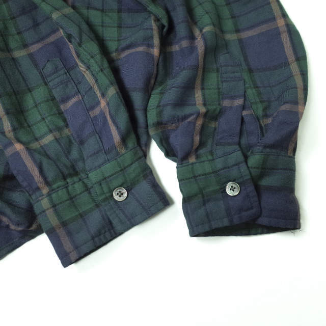 BEAMS(ビームス)のBEAMS ビームス 22SS テトロンレーヨン ミニレギュラーイージーシャツ 11-11-9012-803 M NAVY/GREEN 長袖 チェック トップス【中古】【BEAMS】 メンズのトップス(シャツ)の商品写真