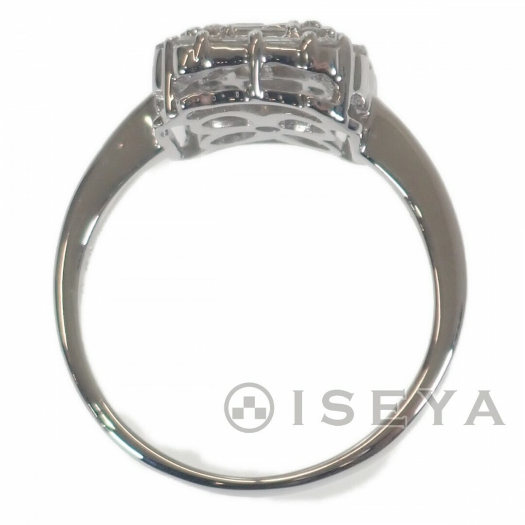 【Aランク】スクエアモチーフ デザインリング 指輪 K18WG ダイヤモンド0.65ct サイズ棒約12号 レディース ジュエリー アクセサリー【ISEYA】 4