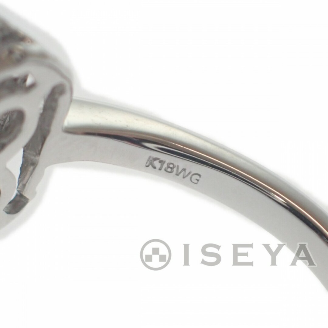 【Aランク】スクエアモチーフ デザインリング 指輪 K18WG ダイヤモンド0.65ct サイズ棒約12号 レディース ジュエリー アクセサリー【ISEYA】 6