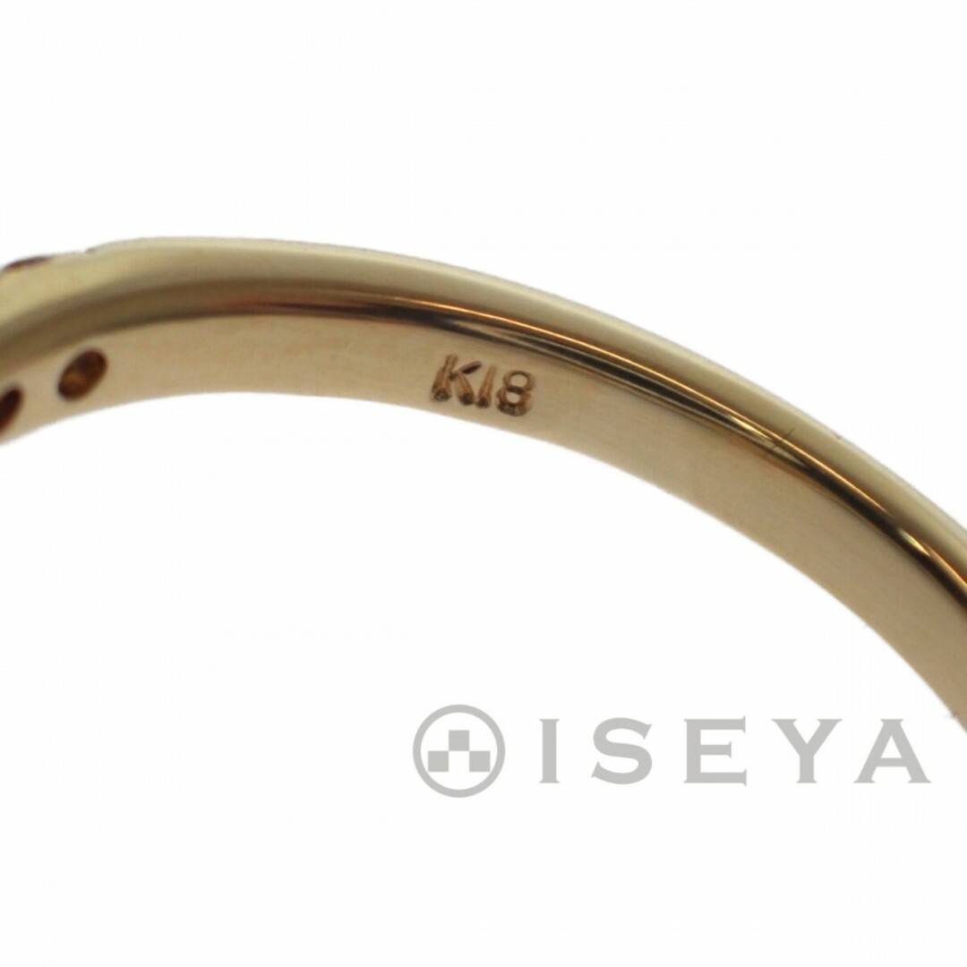 【Aランク】ハート デザインリング 指輪 K18YG ダイヤモンド0.45ct サイズ棒約9号 レディース ジュエリー アクセサリー【ISEYA】約21mm内円周