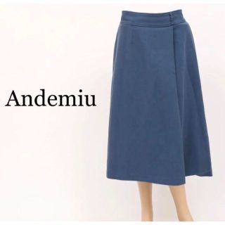 アンデミュウ(Andemiu)のアンデミュウ Andemiu Aラインスカート ネイビー　Mサイズ(ロングスカート)