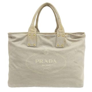 プラダ(PRADA)の【本物保証】 プラダ PRADA カナパ ロゴ トートバッグ ハンドバッグ キャンバス ベージュ BN1872(トートバッグ)