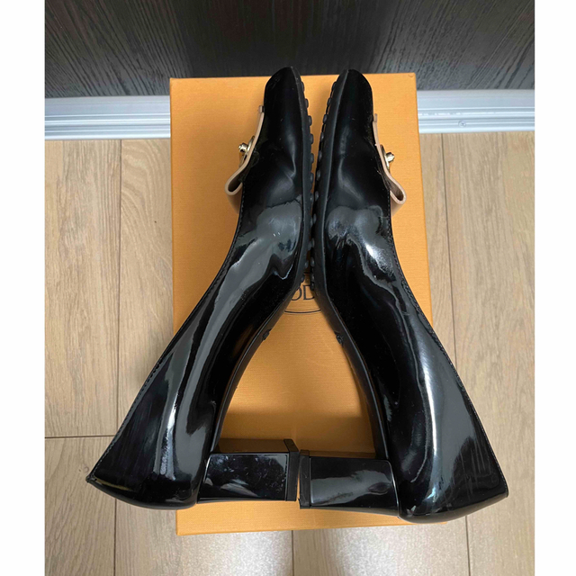 TOD'S パンプス エナメルブラック 36 1/2 5.5センチヒール