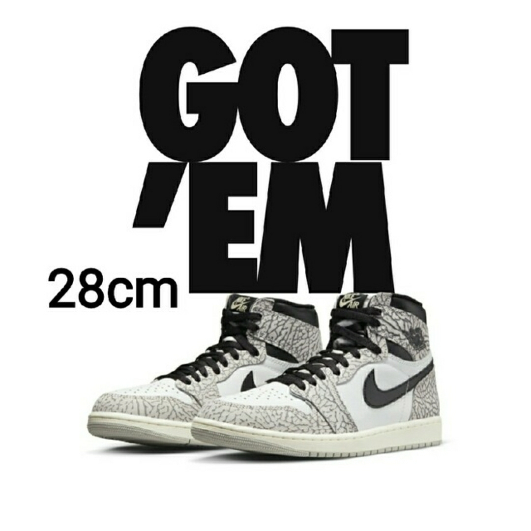 AIR JORDAN 1 HIGH WHITECEMENT 28cm