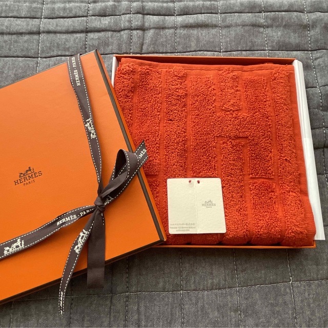 未使用品 HERMES エルメス ハンドタオル オレンジ