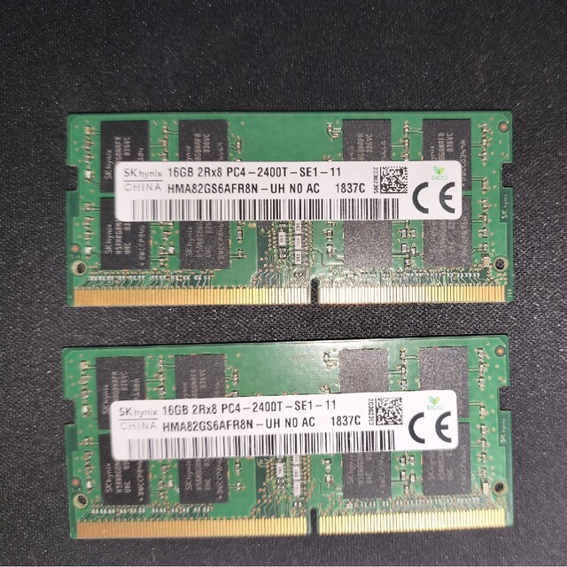DDR4 ノートPC用メモリー 16GB 2枚 合計32GB