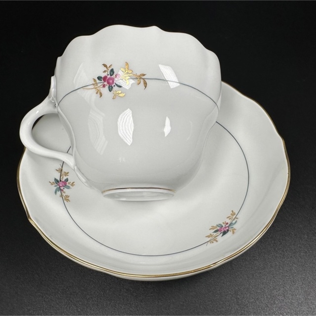 MEISSEN - 新品 マイセン ピンクローズ コーヒーカップ&ソーサー、1級