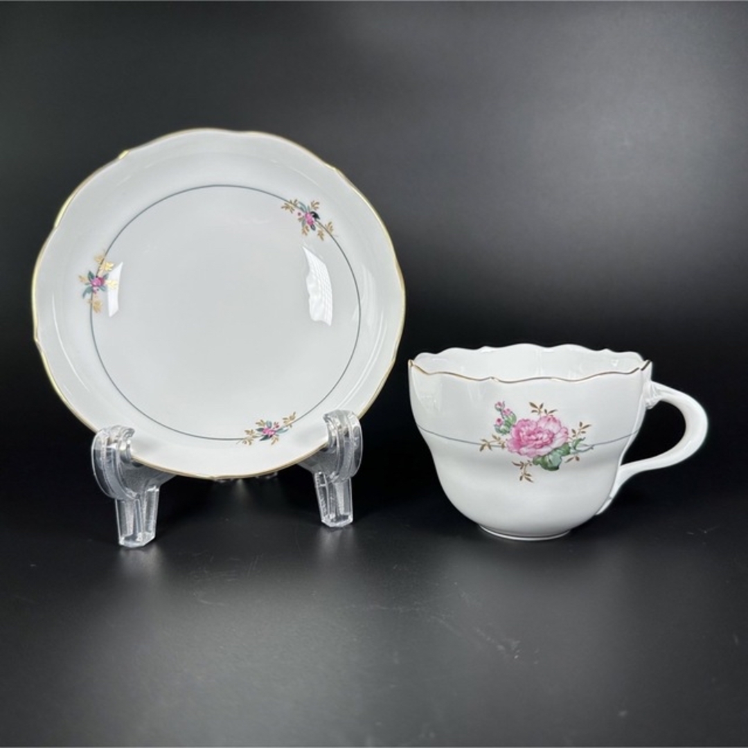 MEISSEN - 新品 マイセン ピンクローズ コーヒーカップ&ソーサー、1級