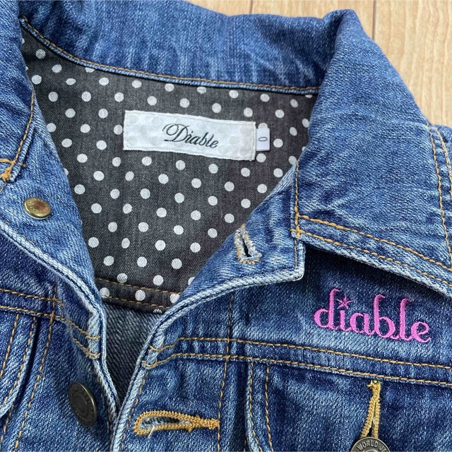 Diable(ディアブル)のDiable デニムジャケット　Gジャン　女の子　ドット キッズ/ベビー/マタニティのキッズ服女の子用(90cm~)(ジャケット/上着)の商品写真