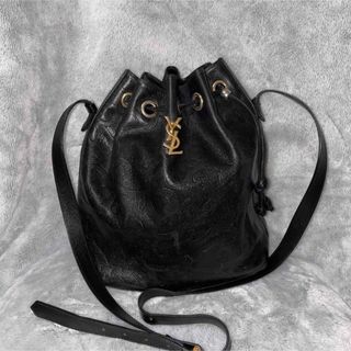 イヴサンローラン(Yves Saint Laurent)のオールドイヴ サンローラン 唐草 型押し 巾着 ショルダーバッグ ヴィンテージ(ショルダーバッグ)