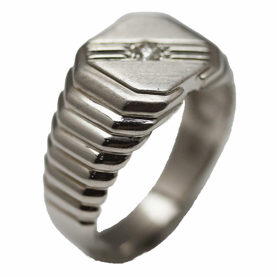 Pt900プラチナ リング・指輪 ダイヤモンド0.10ct 20号 9.2g メンズ【中古】 メンズのアクセサリー(リング(指輪))の商品写真