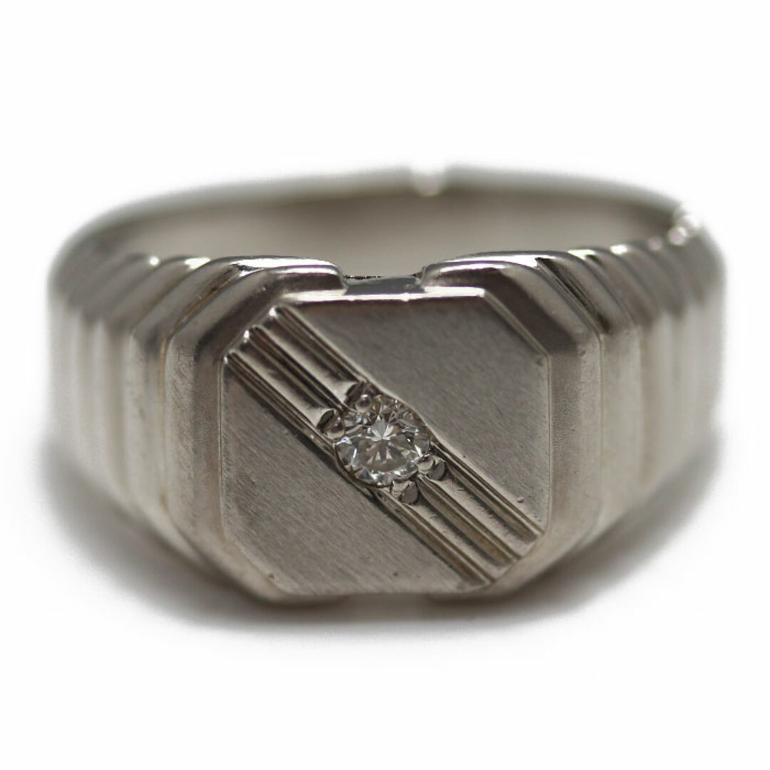 Pt900プラチナ リング・指輪 ダイヤモンド0.10ct 20号 9.2g メンズ【中古】 メンズのアクセサリー(リング(指輪))の商品写真