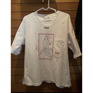 ヒステリックグラマー(HYSTERIC GLAMOUR)のハンドメイド 1点物 名盤 Tシャツ 刺繍 半袖 エルヴィス・コステロ 白(Tシャツ/カットソー(半袖/袖なし))