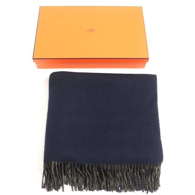 Hermes - 極美品▽HERMES エルメス ロゴ刺繍入り カシミヤ100