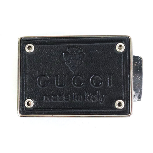 Gucci(グッチ)のグッチ GUCCI マネークリップ メタル/レザー シルバー/ブラック メンズ 送料無料【中古】 e55562i メンズのファッション小物(マネークリップ)の商品写真