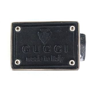 グッチ(Gucci)のグッチ GUCCI マネークリップ メタル/レザー シルバー/ブラック メンズ 送料無料【中古】 e55562i(マネークリップ)