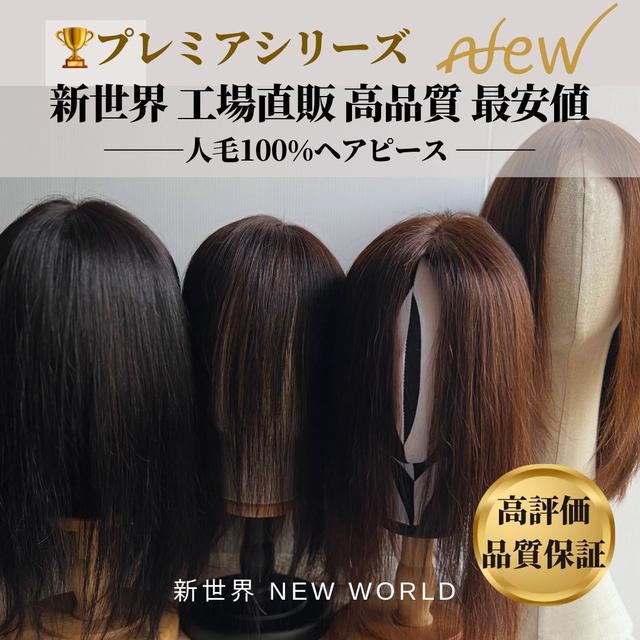 がん★プレミアシリーズ★6月最新入荷新世界ヘアピース★16*16総手植46～50cm