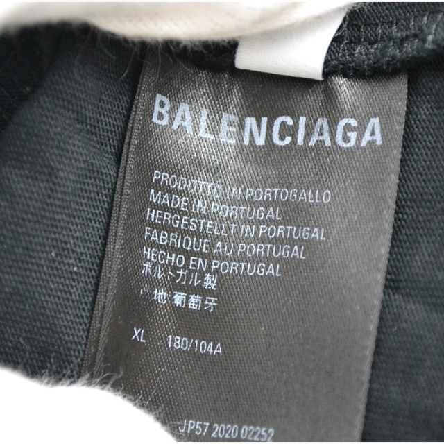 バレンシアガ/BALENCIAGA  612966 ロゴ 半袖T ブラック XL