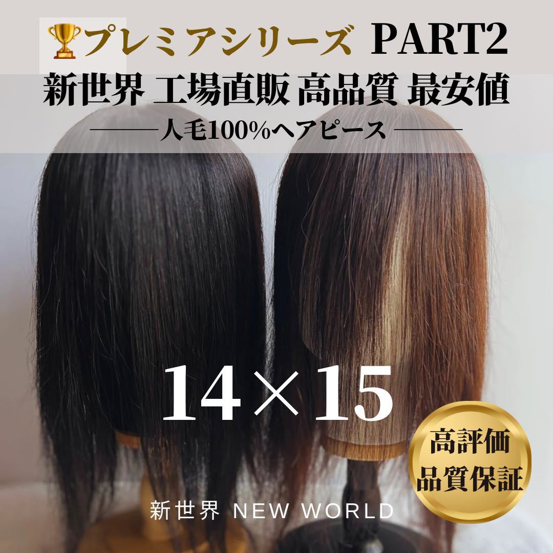 前髪★プレミアシリーズ★12月最新入荷新世界ヘアピース★14*15総手植45～48㌢