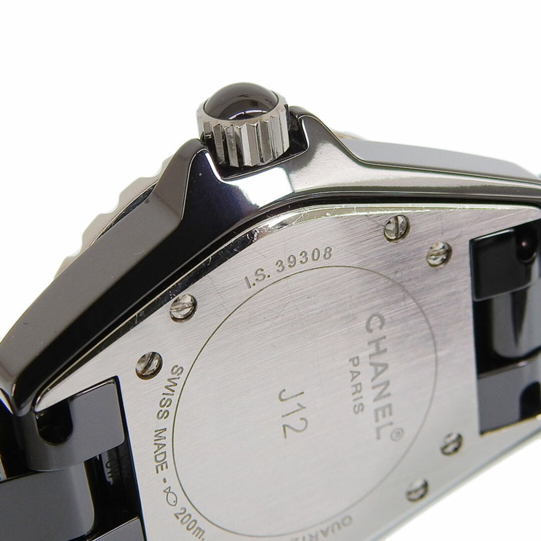 シャネル CHANEL J12 レディース クォーツ 腕時計 SS セラミック ブラック文字盤 H0682 中古 新入荷 CH0860