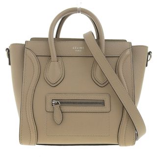 セリーヌ(CELINE)のセリーヌ CELINE ラゲージ ナノショッパー 2WAYバッグ ハンドバッグ ショルダーバッグ レザー ベージュ 中古 新入荷 OB1442(ハンドバッグ)
