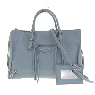 アザー(other)のバレンシアガ BALENCIAGA ペーパーミニ A6 2WAYバッグ ハンドバッグ ショルダーバッグ レザー ブルーグレー 370926 中古 新入荷 OB1444(ハンドバッグ)