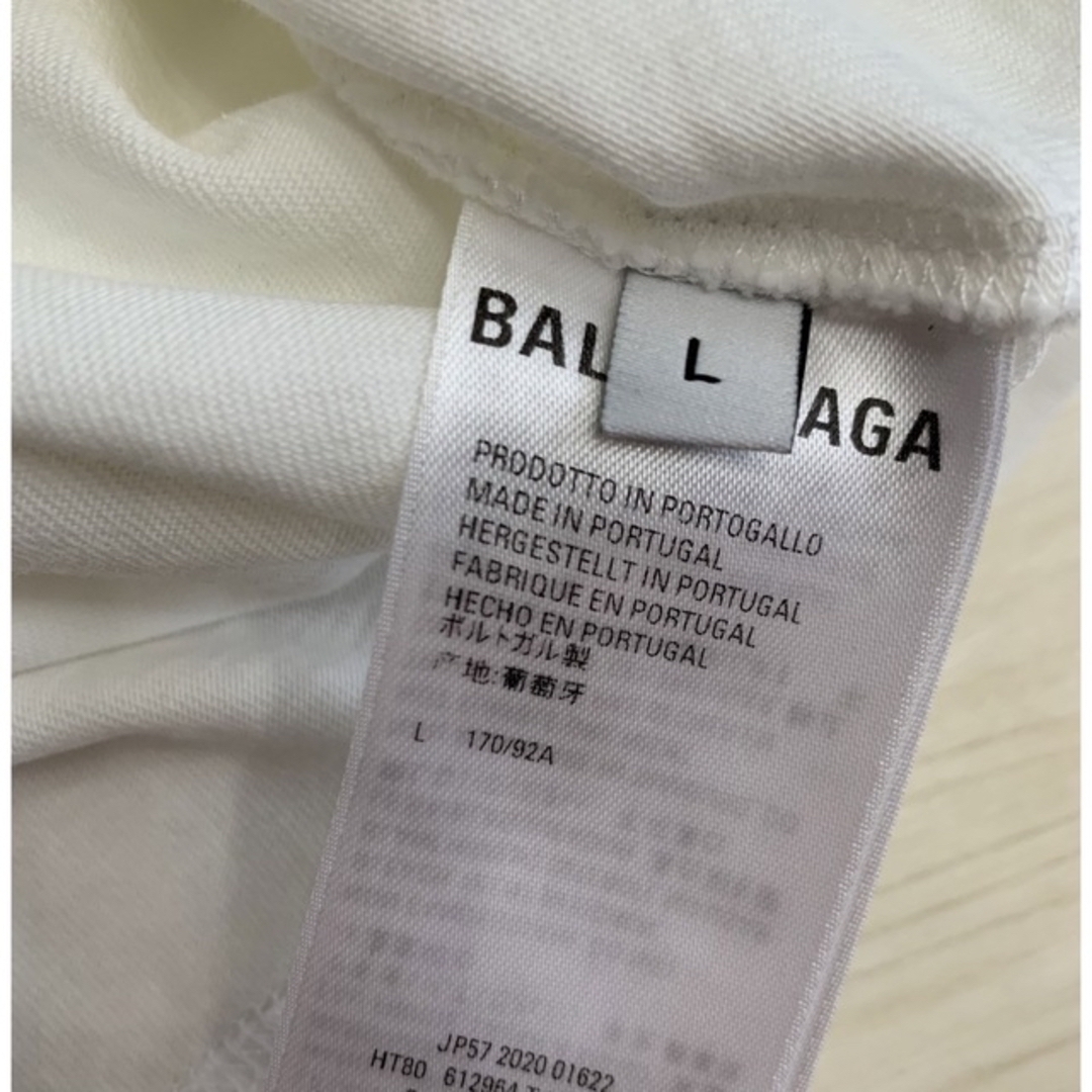 Balenciaga(バレンシアガ)のバレンシアガ  ちびロゴT ホワイト　Lサイズ レディースのトップス(Tシャツ(半袖/袖なし))の商品写真