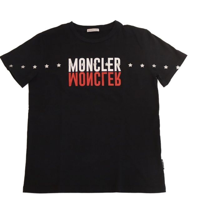 H19548C00002素材MONCLER モンクレール ロゴ 半袖Tシャツ ブラック キッズ レディース 14Aサイズ