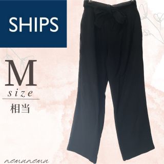 シップス(SHIPS)のレディース パンツ ウエストリボン シップス SHIPS ブラック黒 バギー(バギーパンツ)