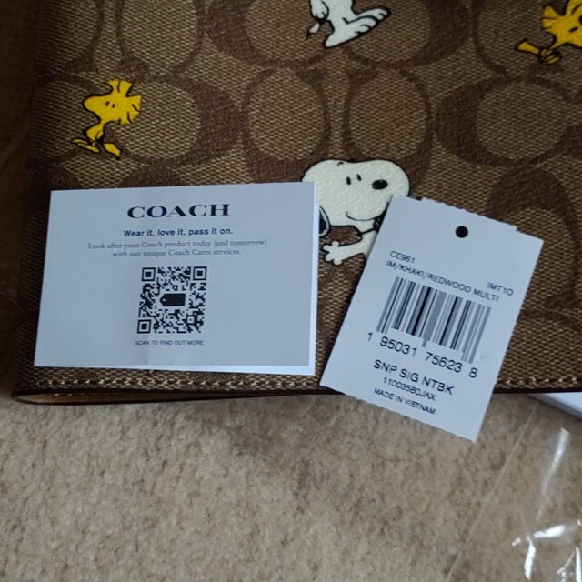 新品 coach×peanuts  スヌーピー 手帳カバー  ノート