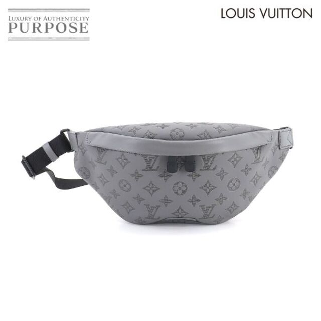 未使用 展示品 ルイ ヴィトン LOUIS VUITTON モノグラム シャドウ ディスカバリー バムバッグ PM ボディ バッグ レザー グレー M46108 RFID VLP 90186523