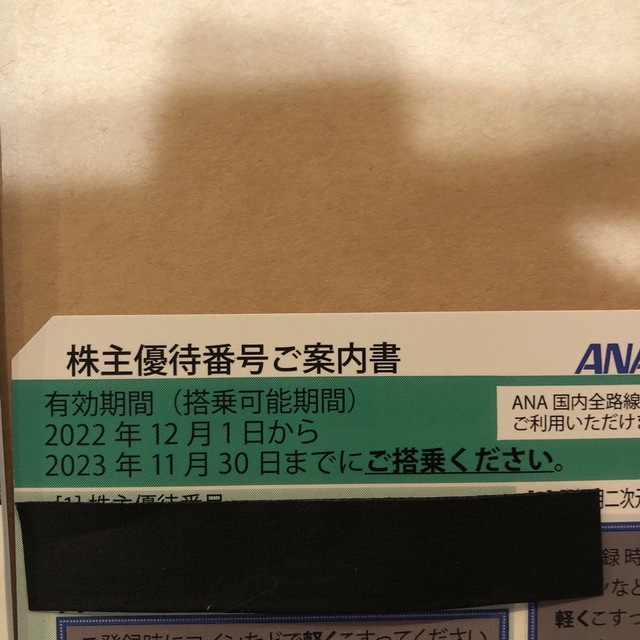 ANA 株主優待　 チケットの乗車券/交通券(航空券)の商品写真